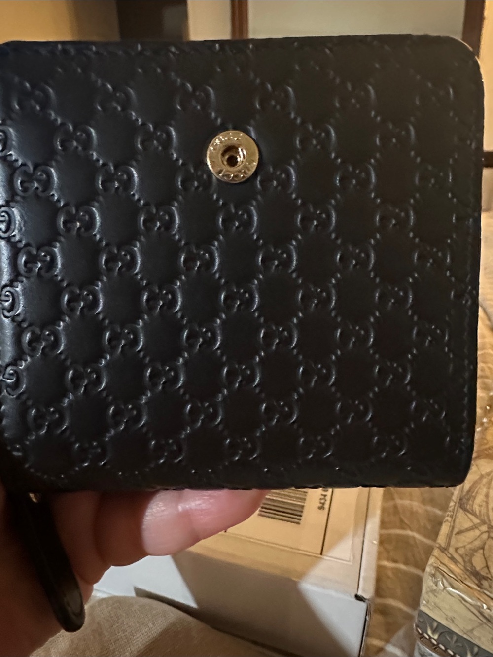 Gucci Black Embossed Leather Zip Around Wallet - Picture 13 of 16